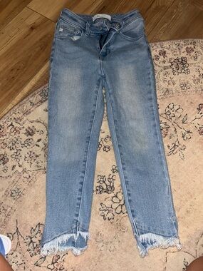 KanCan Light Blue Frayed Hem Kids Jeans